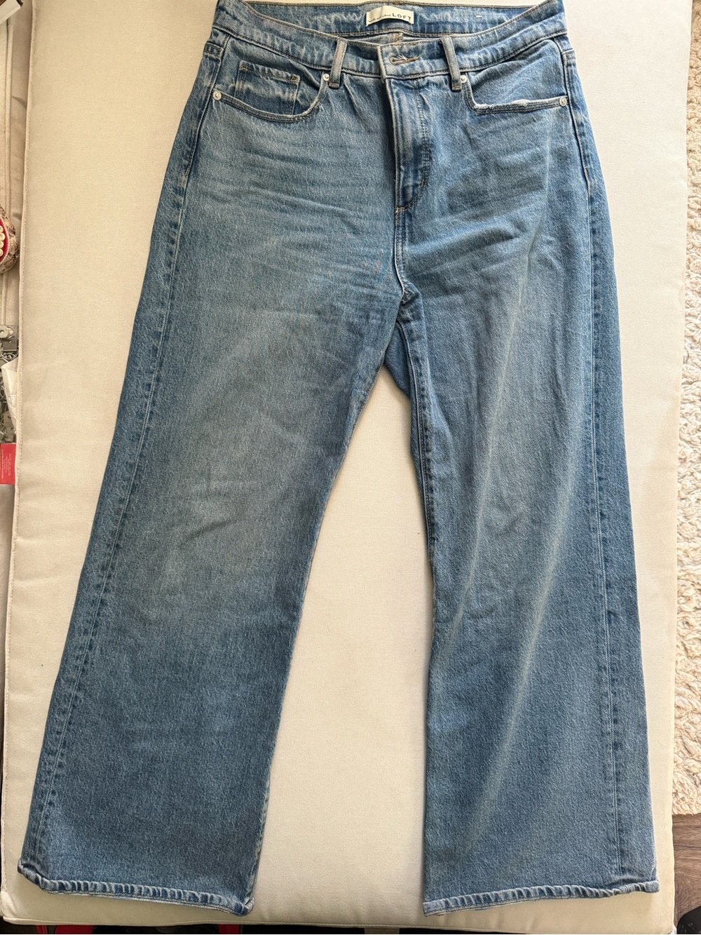 LOFT Light Blue Wide-Leg High-Rise Jeans